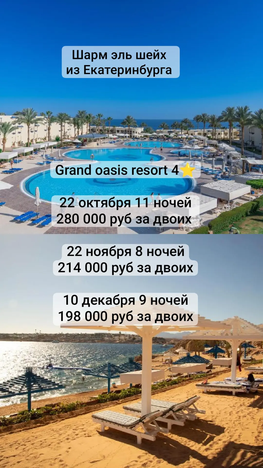 Grand Oasis Resort 4* — Шарм-эль-Шейх, бухта Sharks Bay.