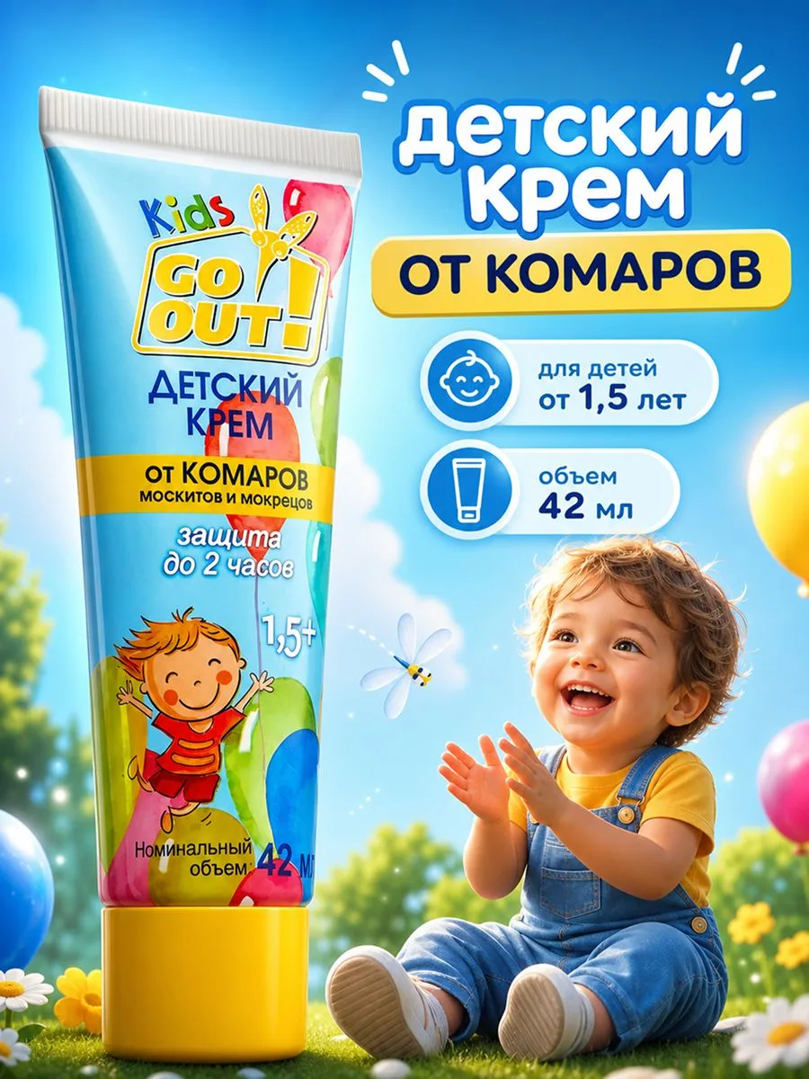 🟠 Крем от комаров для детей, средство от комаров для детей