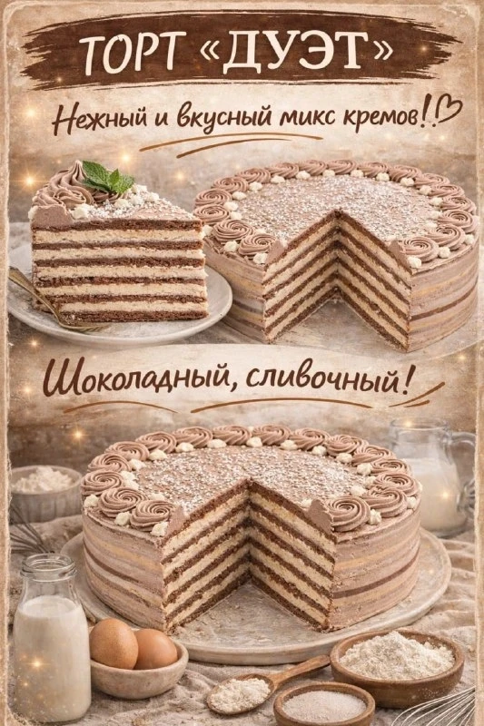 ВЫ ТОЛЬКО ПРЕДСТАВЬТЕ: ШОКОЛАДНЫЙ КОРЖ, СВЕРХУ ШОКОЛАДНЫЙ КРЕМ… А ПОТОМ ВАНИЛЬНЫЙ КОРЖ ...