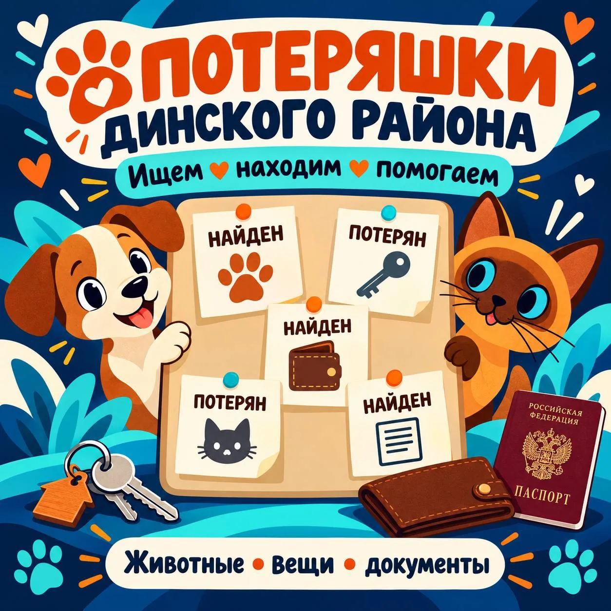 🐾 «Потеряшки Динского района» — канал, где ищут и находят!