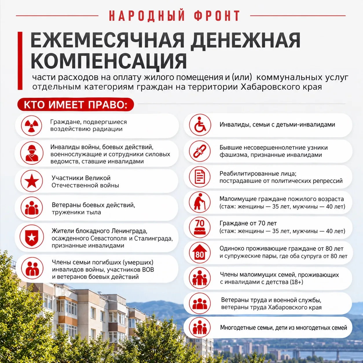 Народный фронт рассказал о существующих  компенсациях и льготах на ЖКУ в Хабаровском крае.