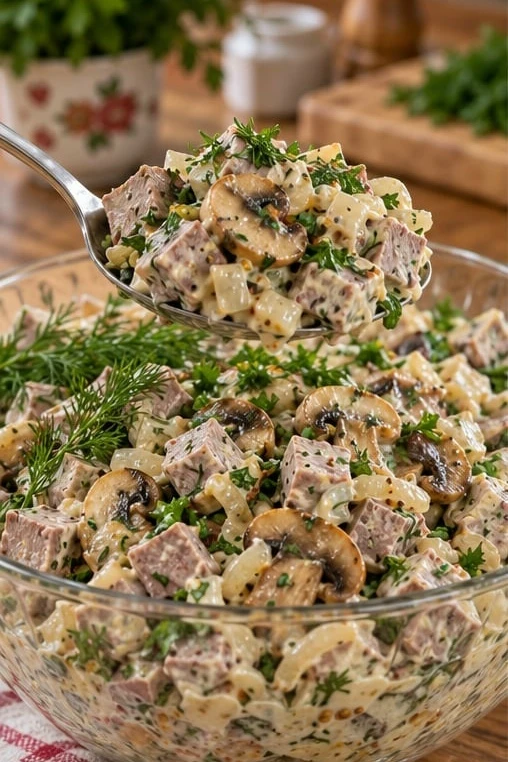 САЛАТ С ЯЗЫКОМ И ГРИБАМИ — СОБИРАЮ ТОЛЬКО ИЗ ОСТЫВШЕГО