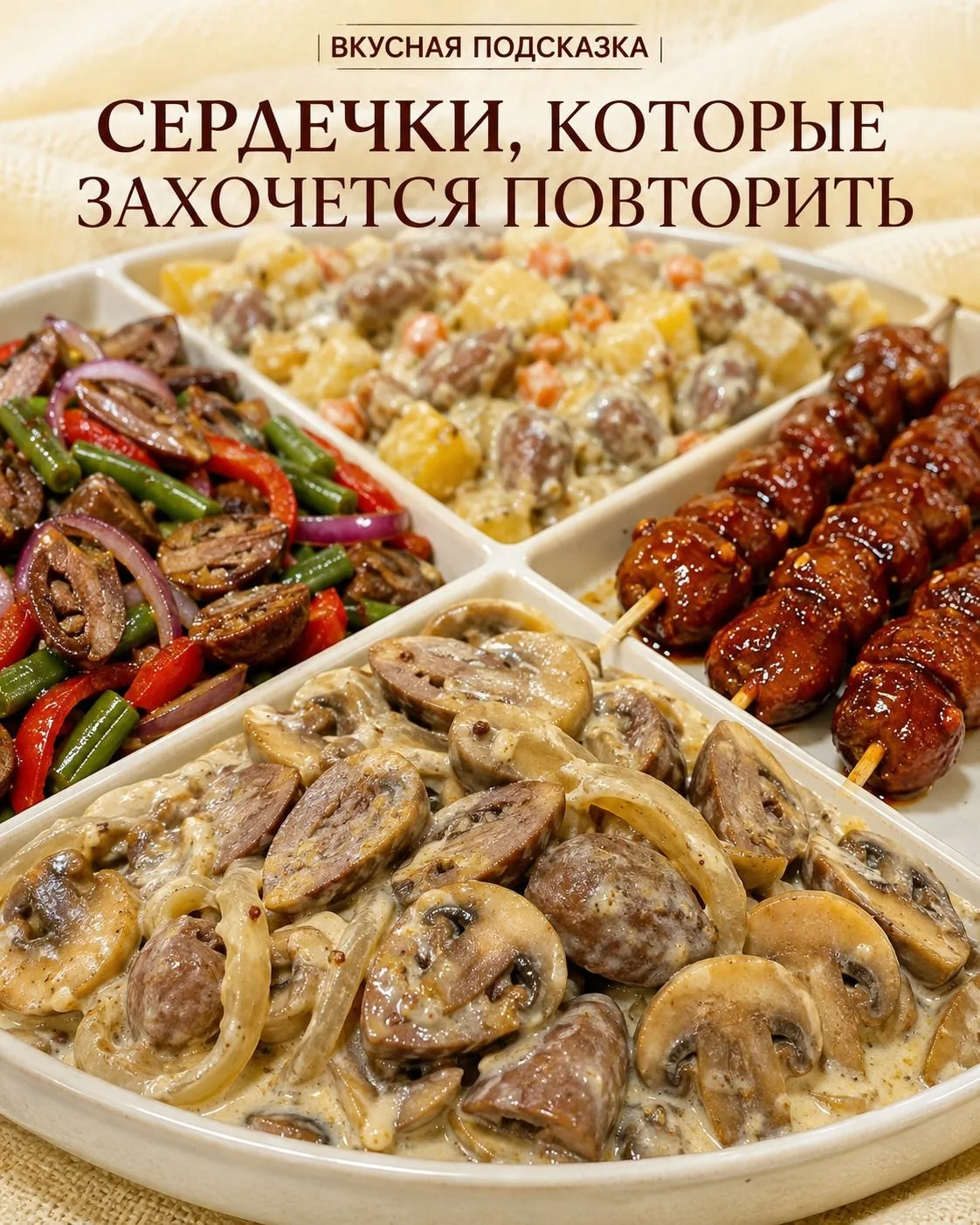 Сохраняйте 4 идеи из куриных сердечек — простые, сытные и очень домашние ❤️