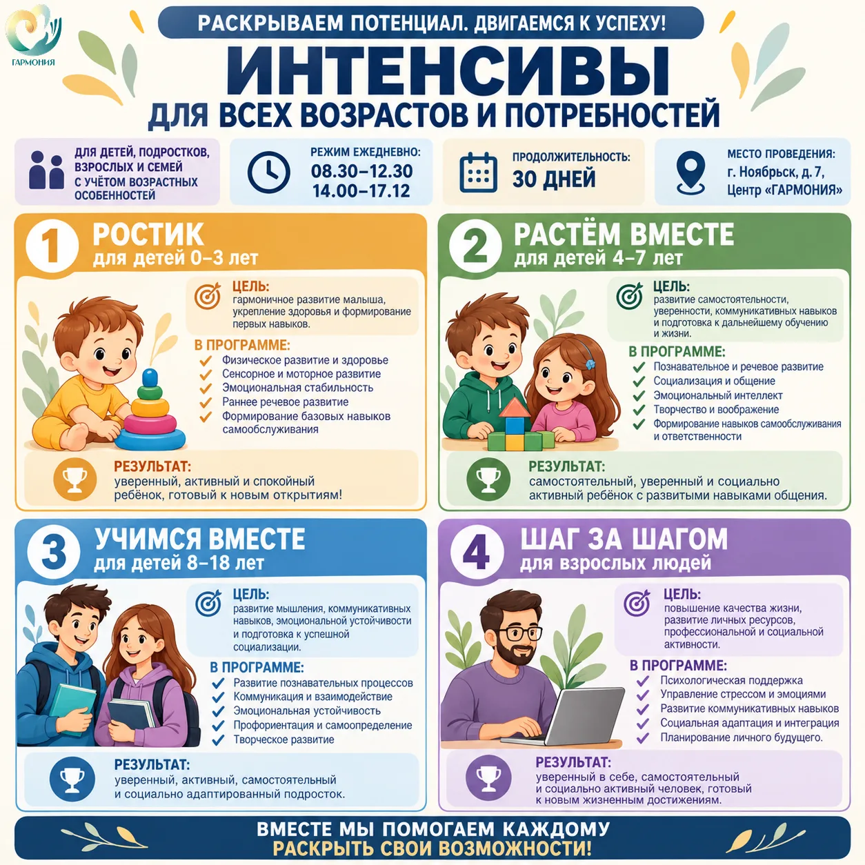 🌿 Интенсивы в центре «Гармония»