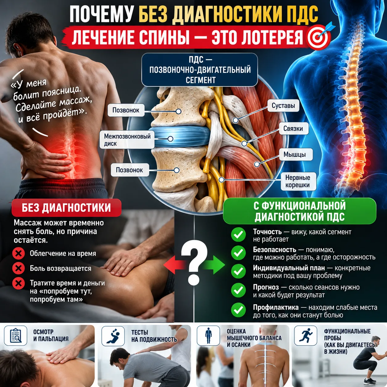 Почему без диагностики ПДС лечение спины — это лотерея 🎯