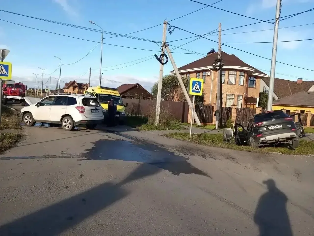 В Успенке столкнулись Changan и Subaru — одного из водителей госпитализировали