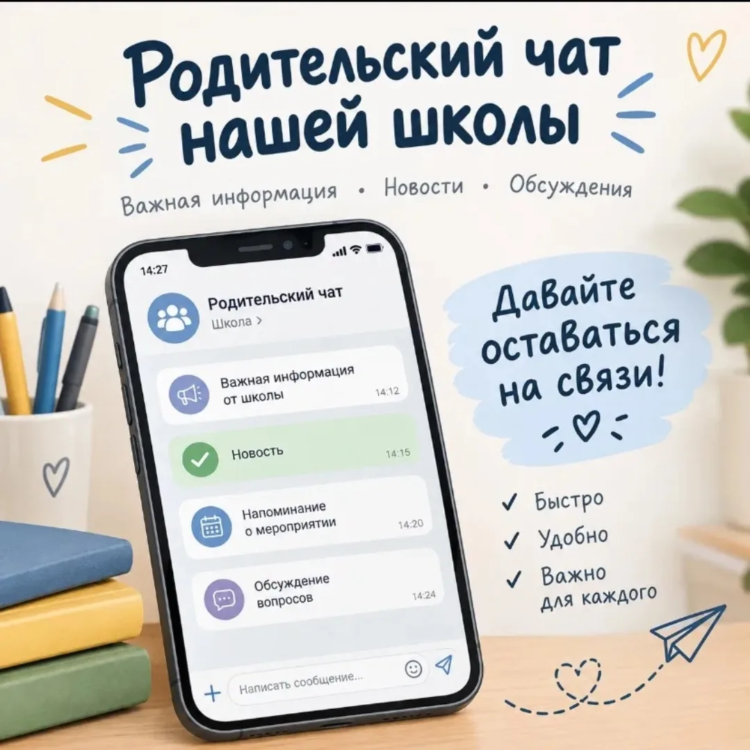 Уважаемые родители, в нашей  школе имеется родительский чат для обратной связи.