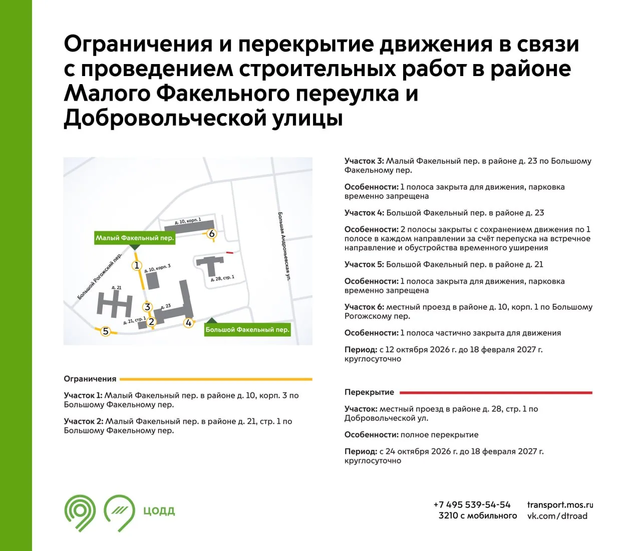 С 12 октября 2026 г. до 18 февраля 2027 г. на участках Малого Факельного и Большого Фак...