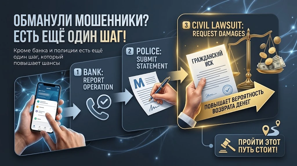 Обманули мошенники? Кроме банка и полиции есть ещё один шаг, который повышает шансы