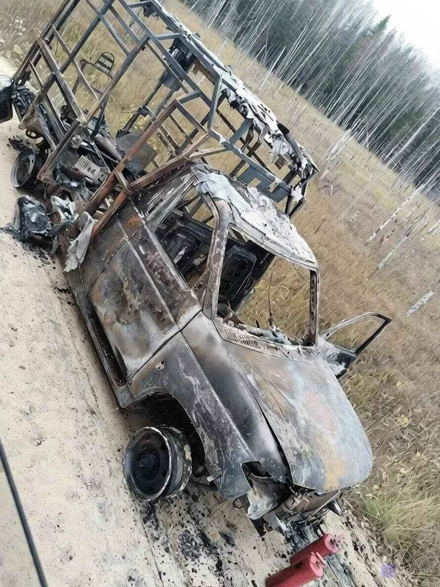 В Няндомском районе сгорела машина скорой помощи, направлявшаяся на вызов.