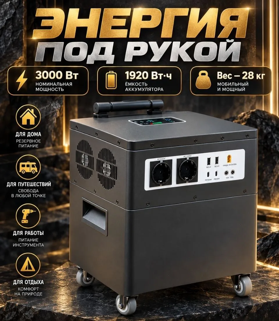 ⚡ SOLAR GENERATOR 3000W — резерв энергии для дома, дачи и работы