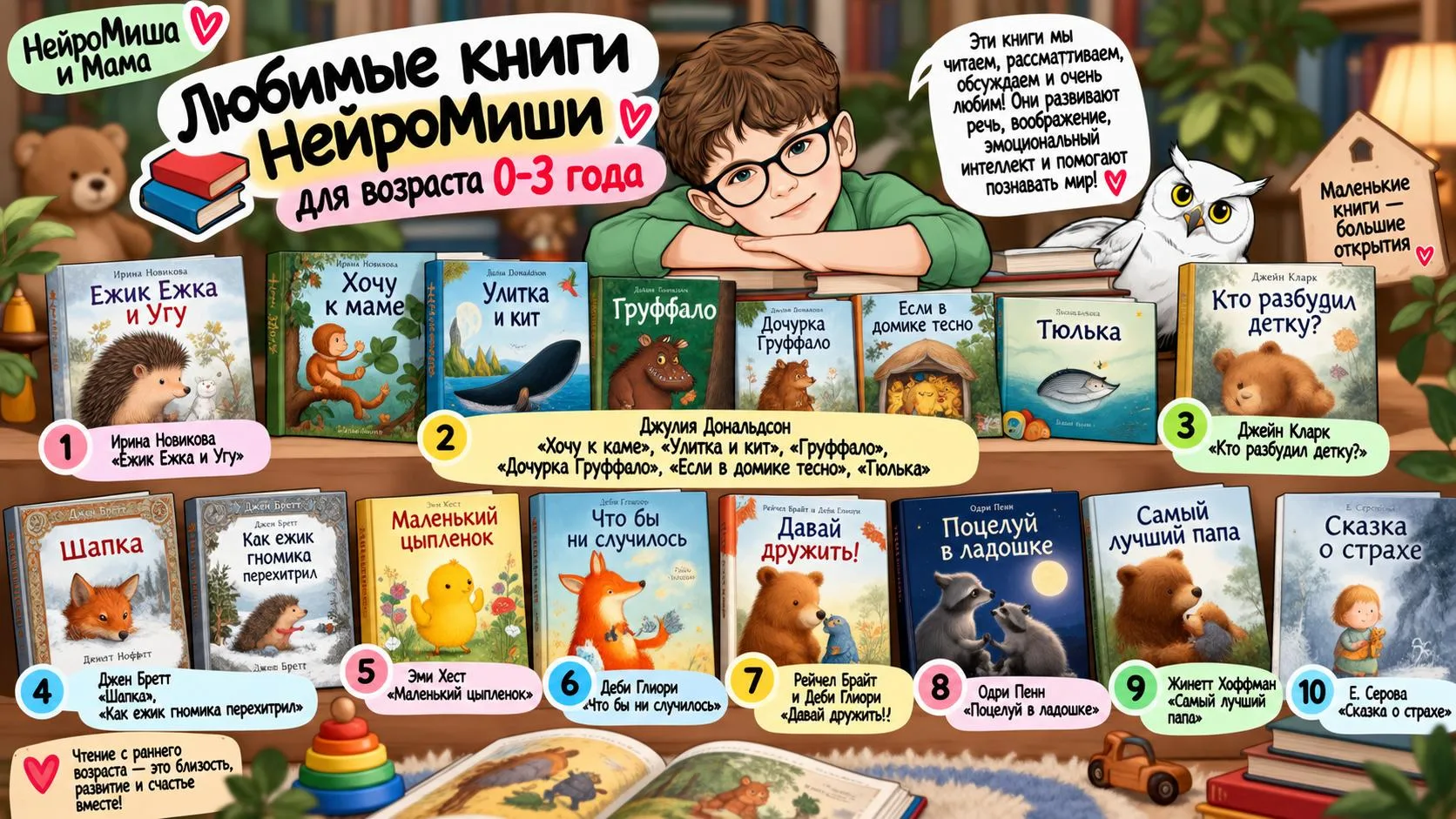 📚 Любимые книжки Миши в 0–3 года: тот самый список, который я давно обещала! 💛