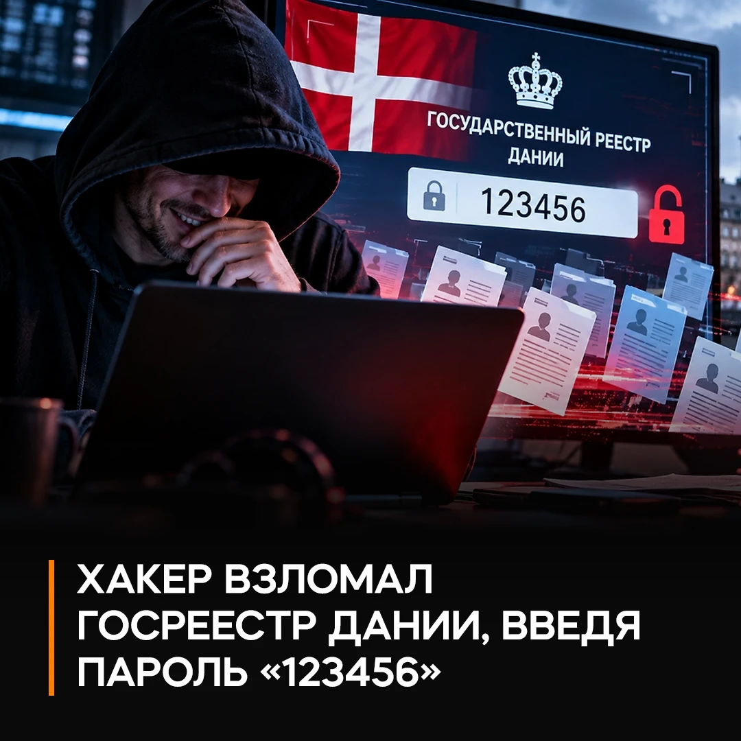 🧠 Хакер получил доступ к данным миллионов датчан через пароль «123456»