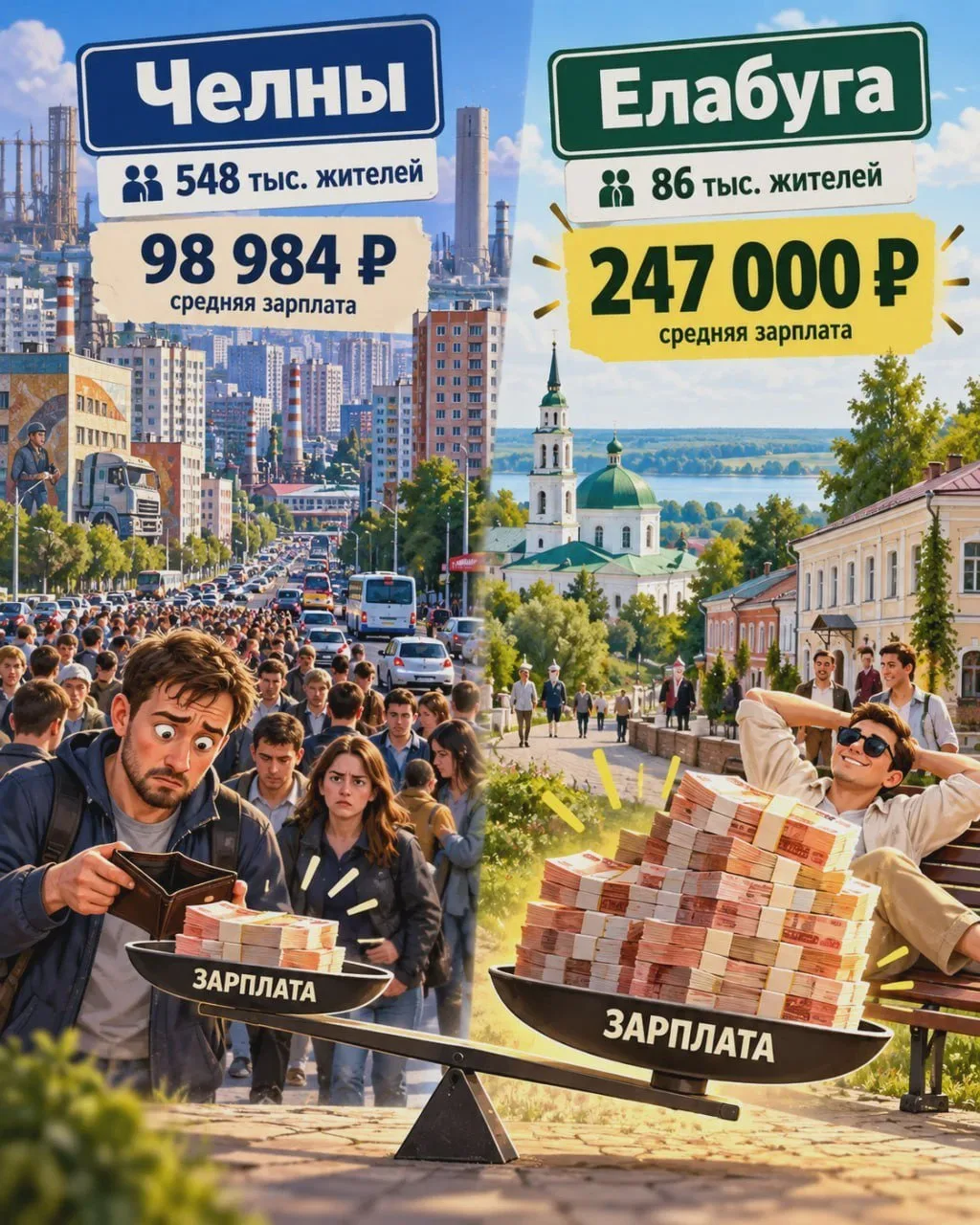 В Елабуге зарплата выше