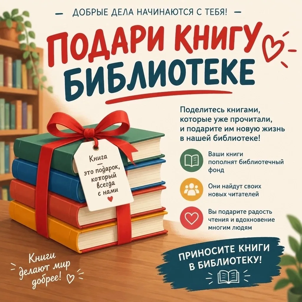 📚 Акция «Подари книгу библиотеке!»
