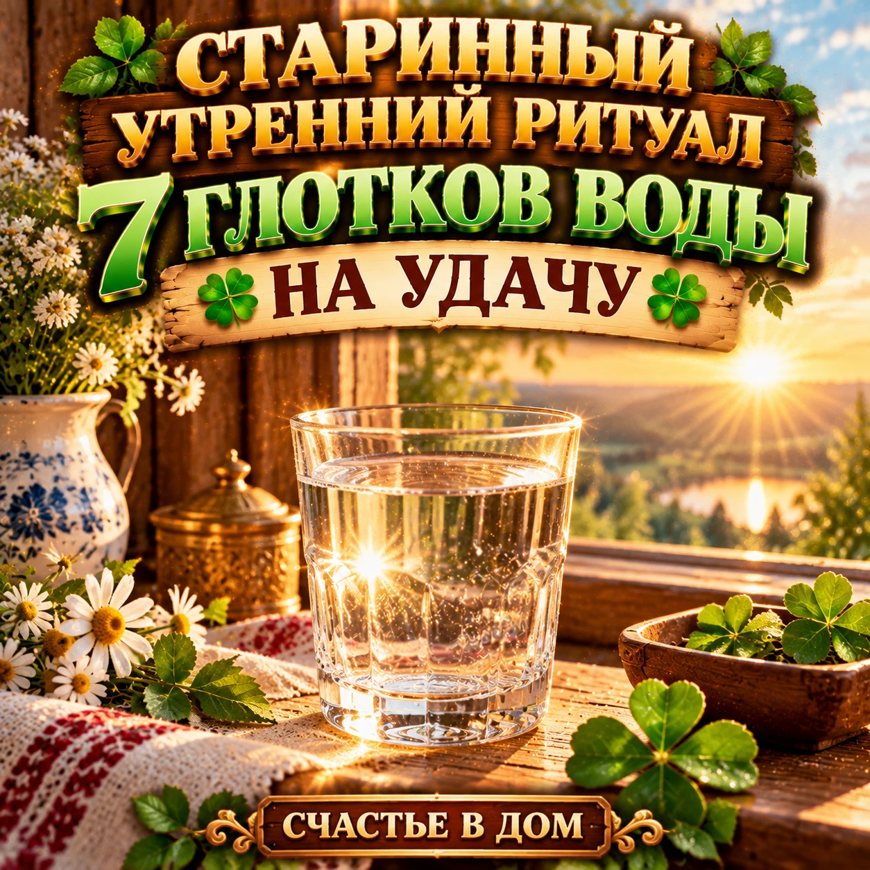 💧 УТРЕННИЙ РИТУАЛ — 7 ГЛОТКОВ НА УДАЧУ