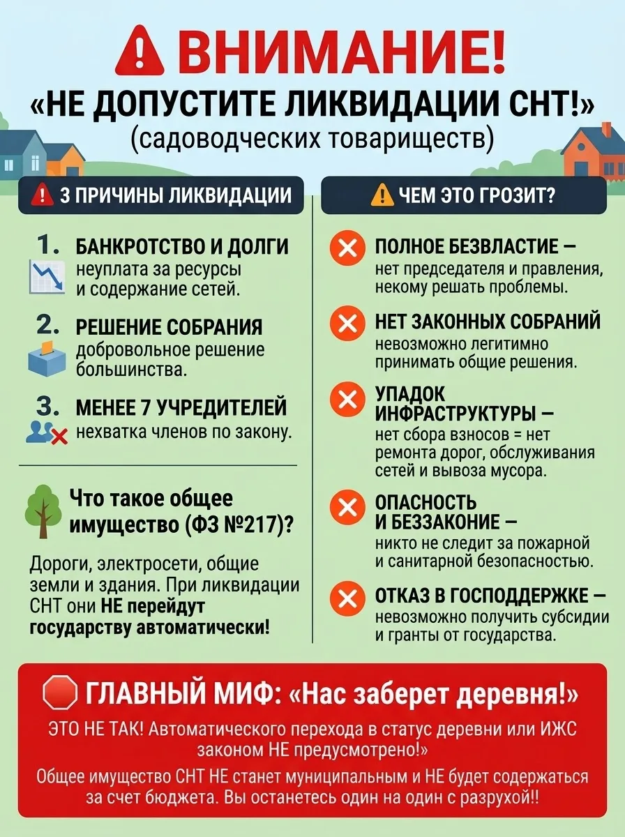 √247. Ликвидация СНТ: спасение от взносов или путь к разрухе?
