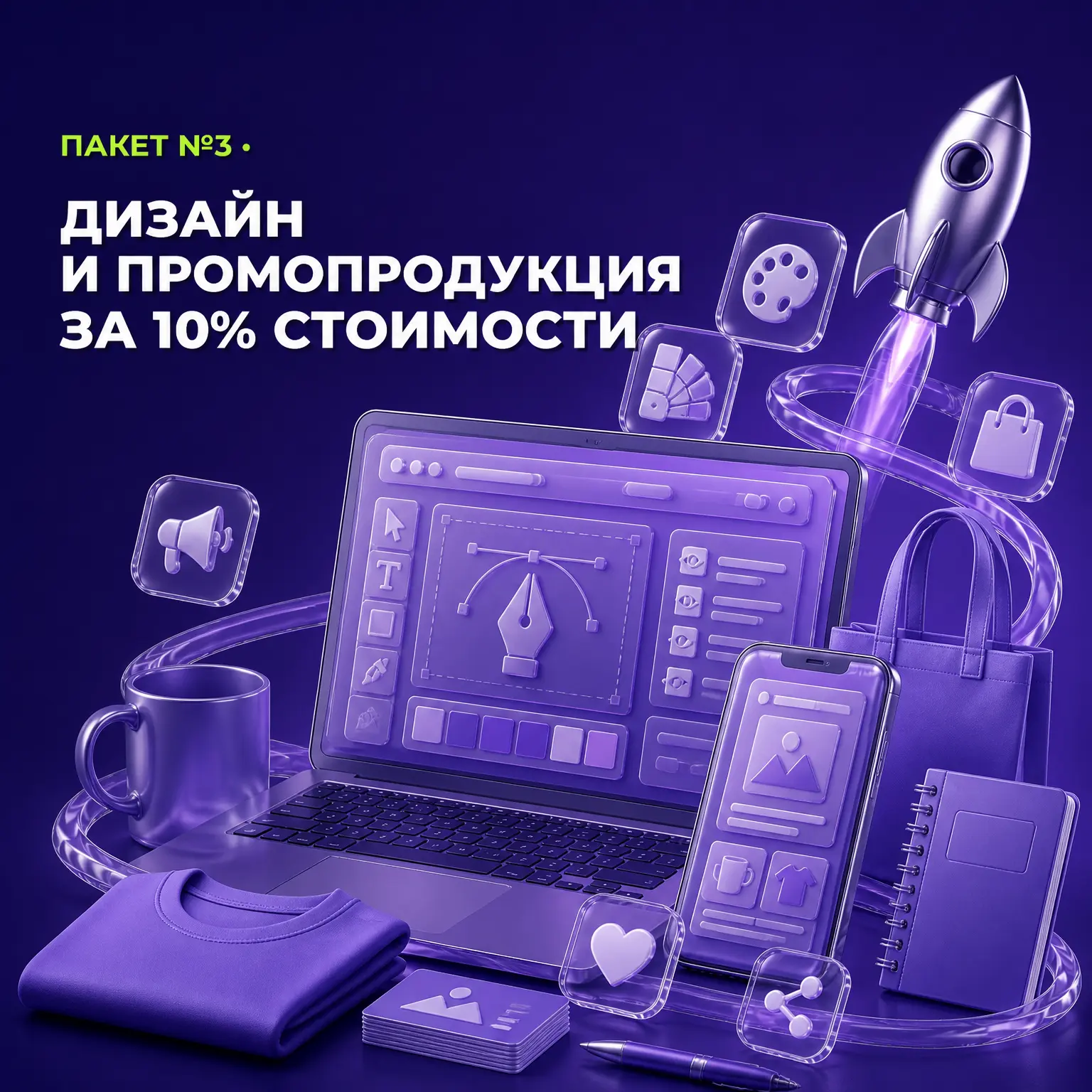 🎨 Визитки, мерч и упаковка с вашим логотипом: оплачиваете только 10%