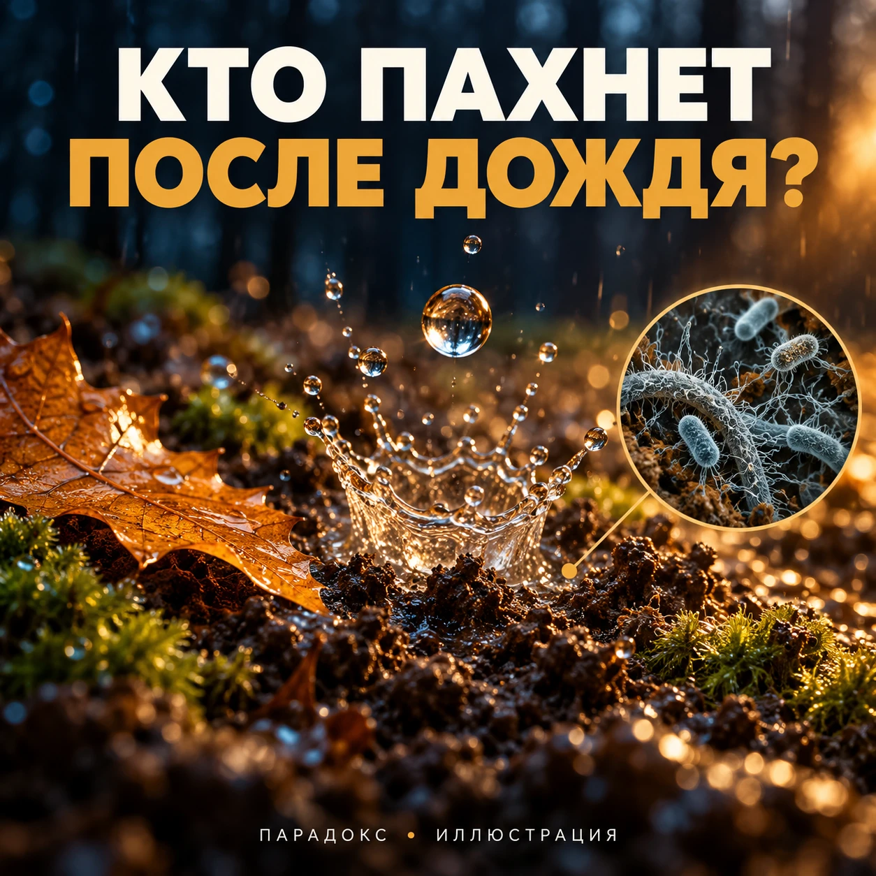 🍂 Почему дождь пахнет землёй, если вода почти ничем не пахнет?