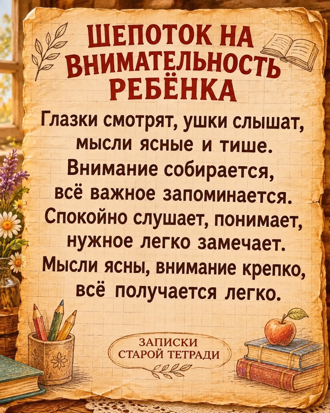 👀 ШЕПОТОК НА ВНИМАТЕЛЬНОСТЬ РЕБЁНКА