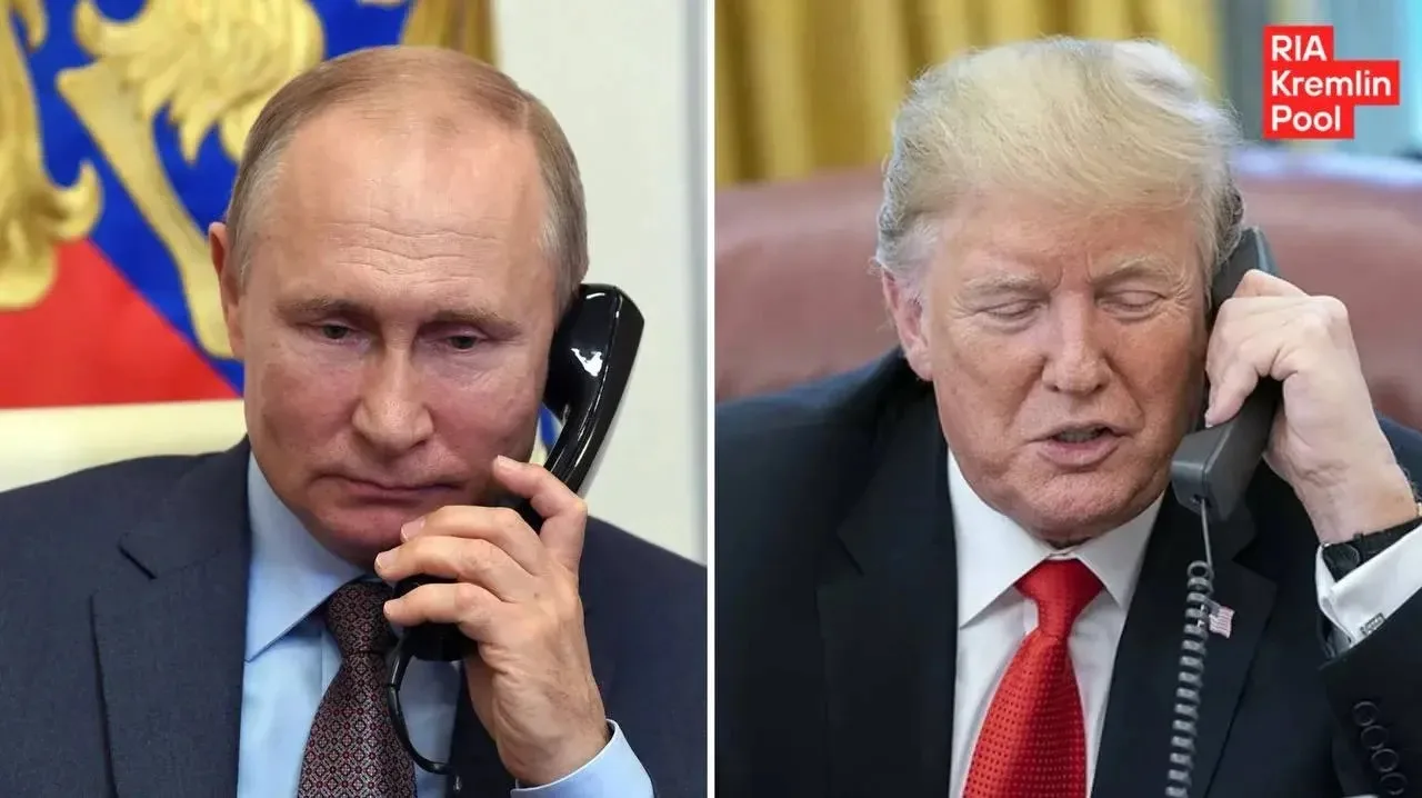 Владимир Путин и Дональд Трамп во время телефонного разговора обсудили урегулирование н...
