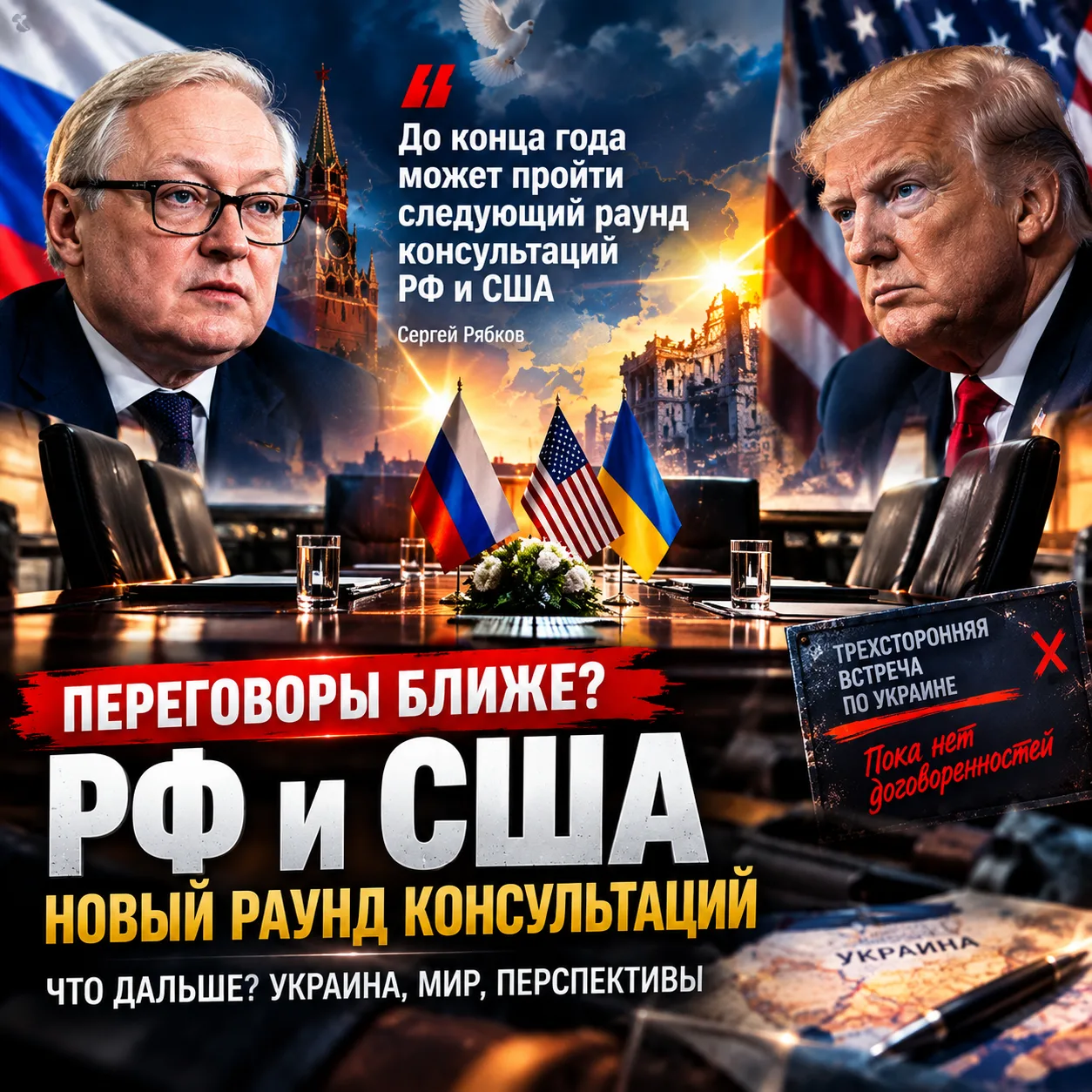 🇷🇺🇺🇦🇺🇸До конца года может пройти следующий раунд консультаций РФ и США, сообщил Р...