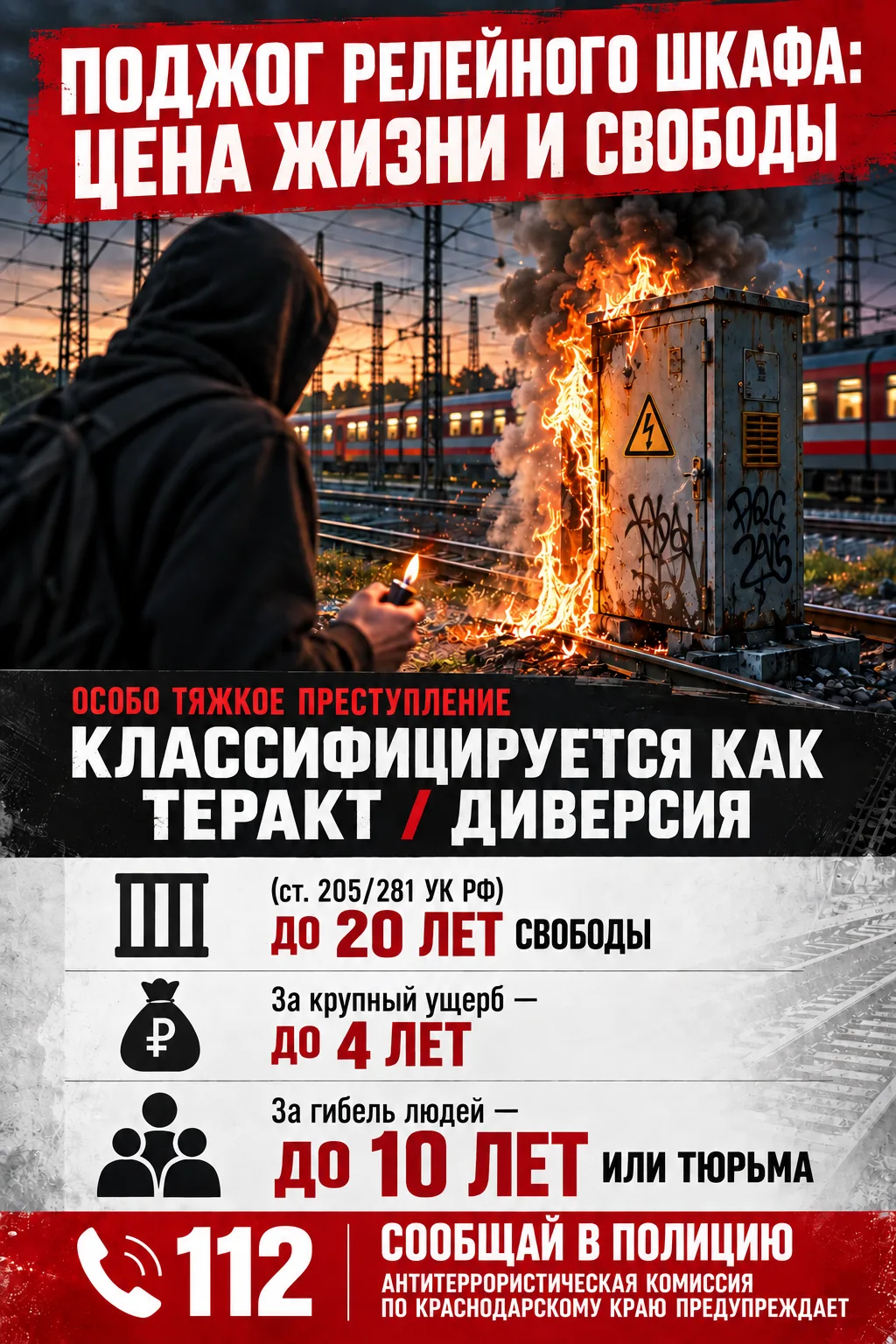 ❗Поджог:  релейного шкафа: