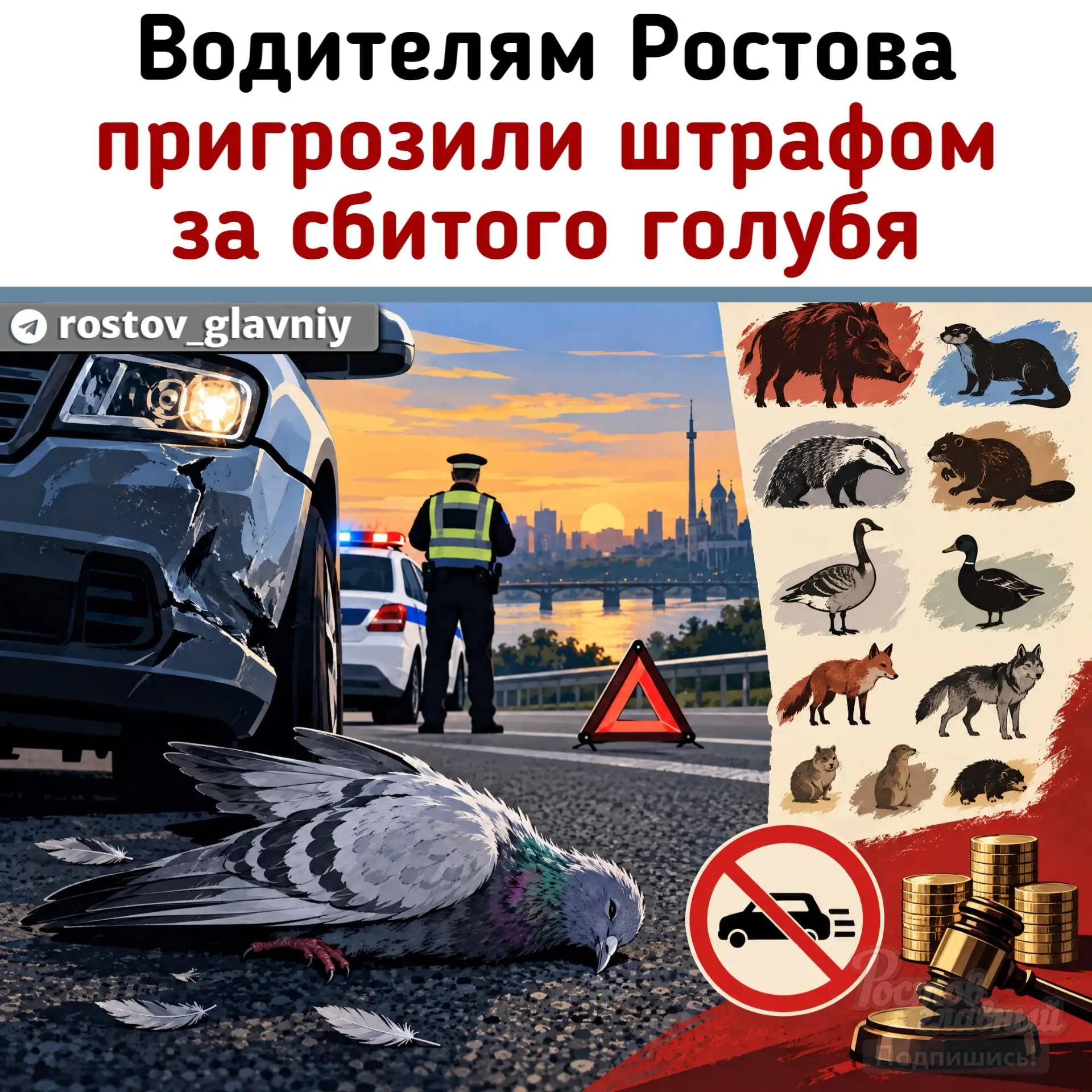 За сбитое животное могут взыскать ущерб