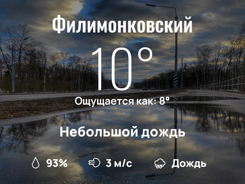 Что с погодой в Филимонковском?