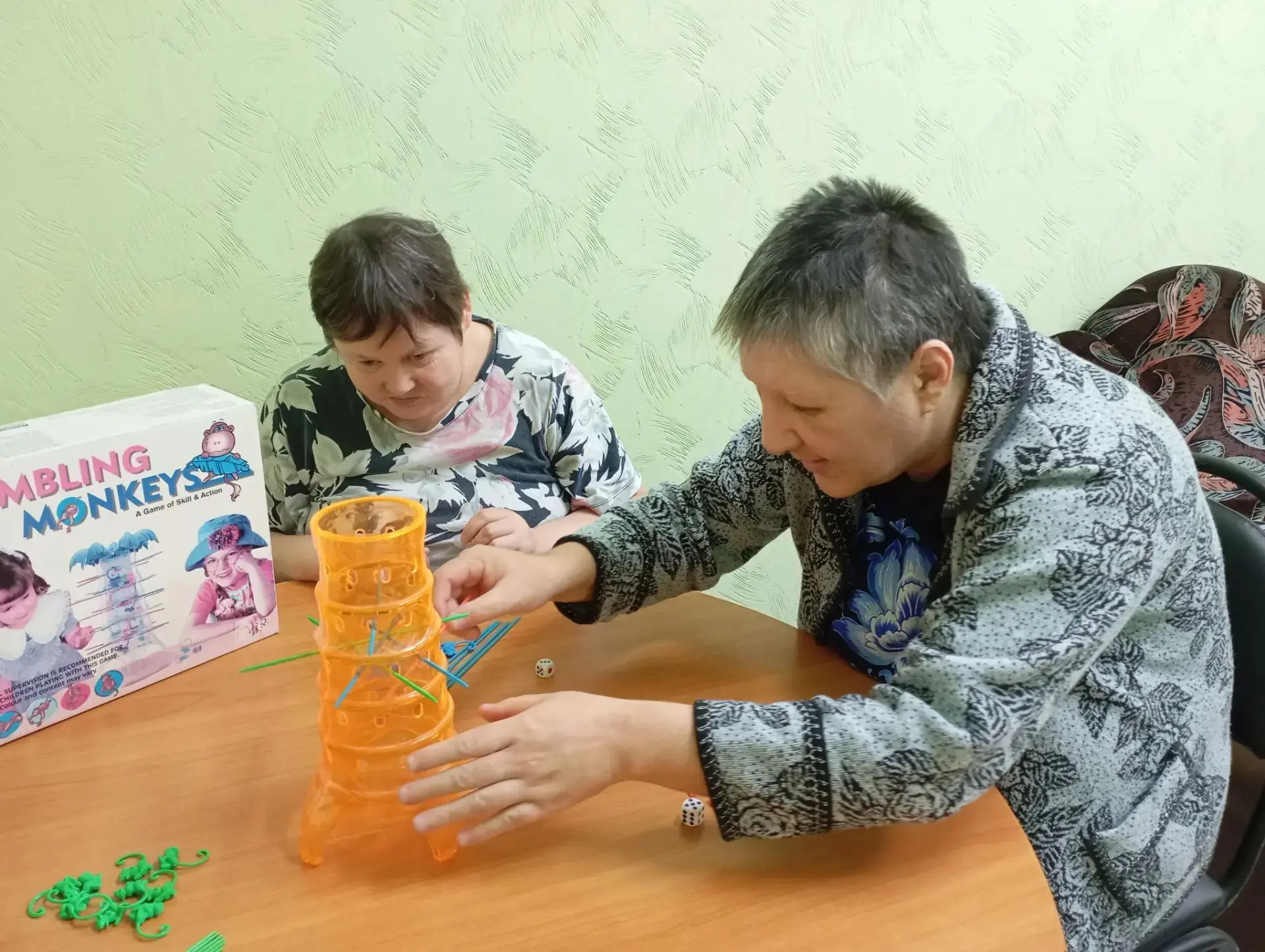 ГБУ ПНИ" Зелёный бор" Настольная игра "Обезьяна -акробат" с психологом, которая подарил...