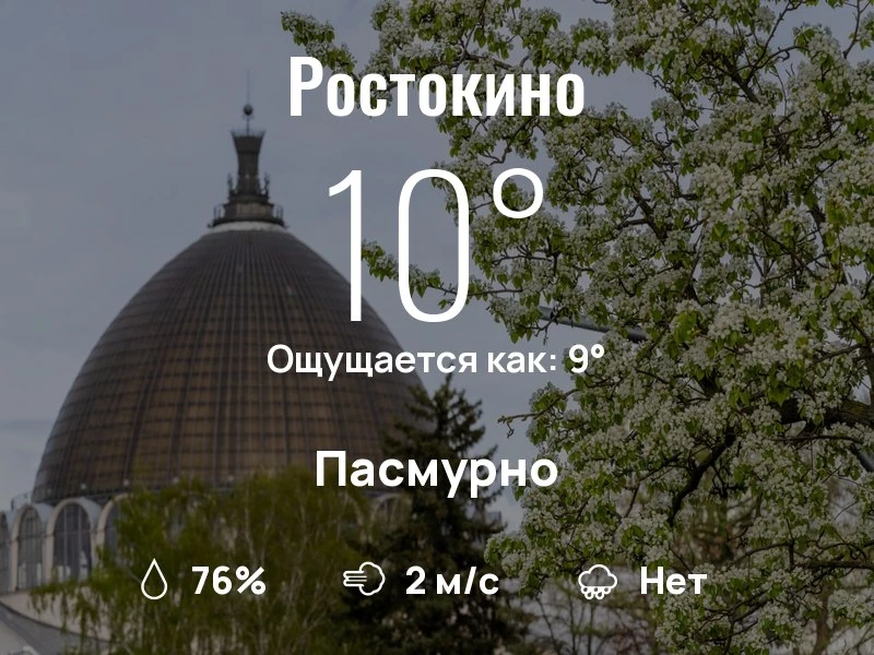 Что с погодой в Ростокино?