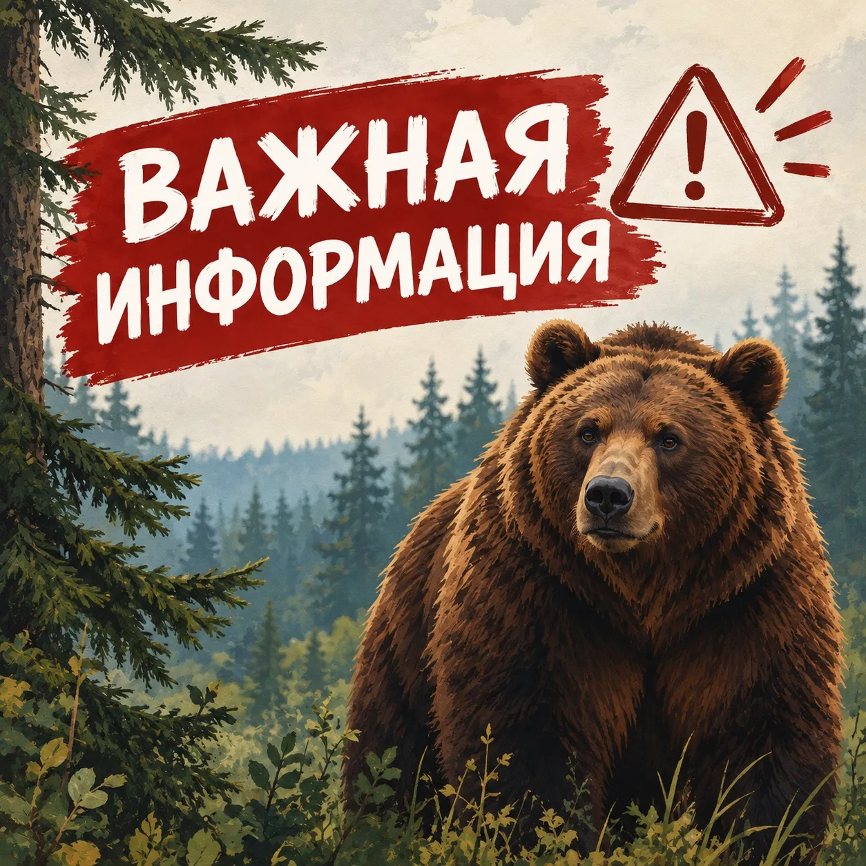 ⚠️ ВНИМАНИЕ! В районе базы «Лесная» замечен медведь