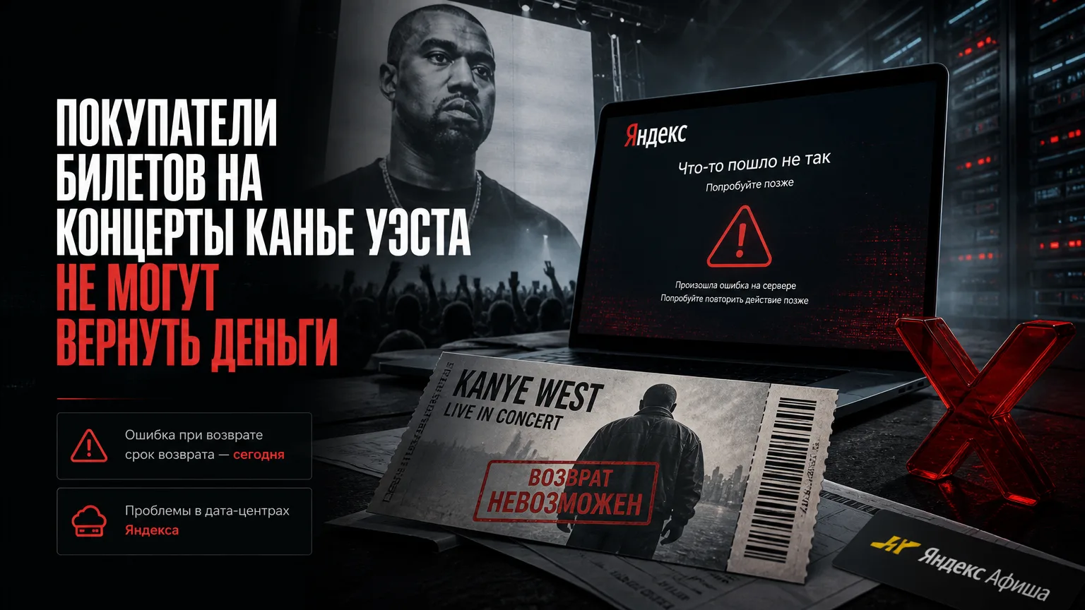 🎫 Покупатели билетов на концерты Канье Уэста не могут вернуть деньги