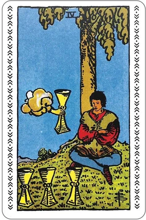 🔮 Разложила карты на неделю — и выпала Четвёрка Кубков. Да настанет время переосмысления!