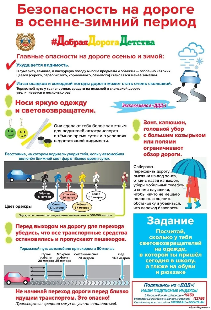 О безопасности в осенне-зимний период! Что важно учесть, собираясь на прогулку, на рабо...