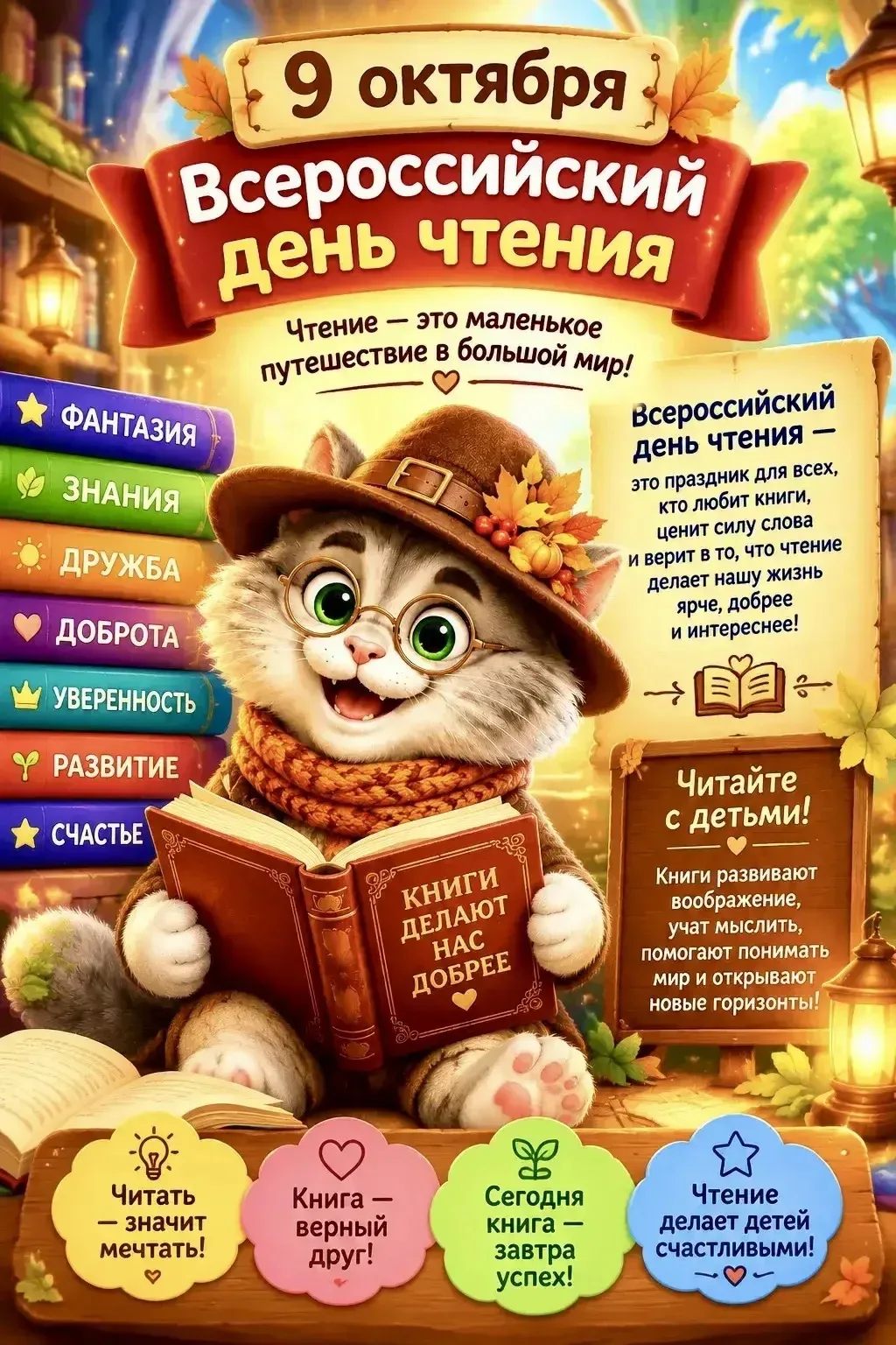 9 октября — Всероссийский день чтения! 🎉