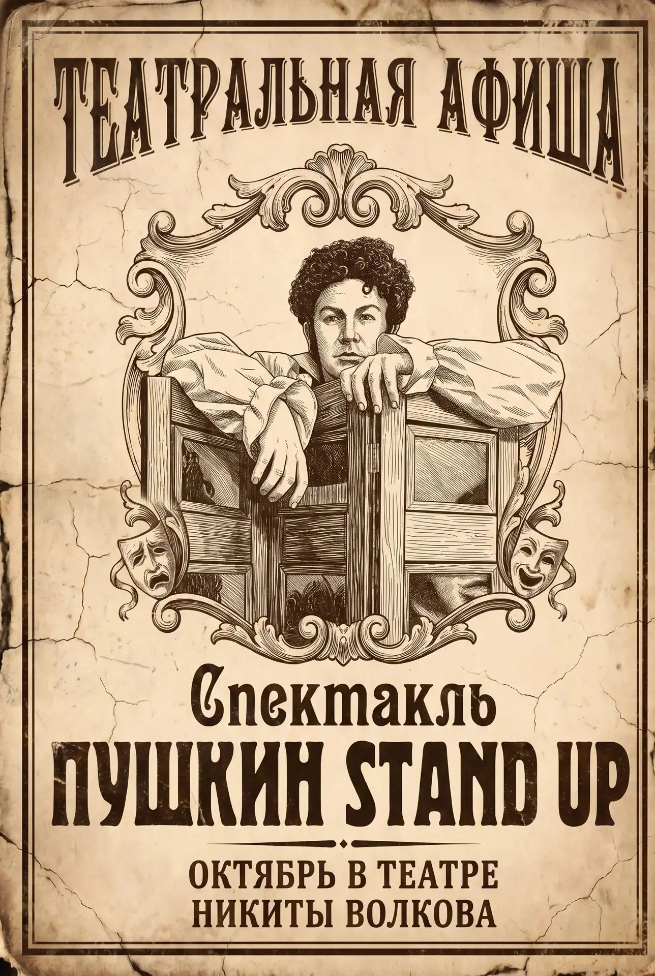 В октябре открываем второй театральный сезон премьерой спектакля: "Пушкин Stand Up" 🎭