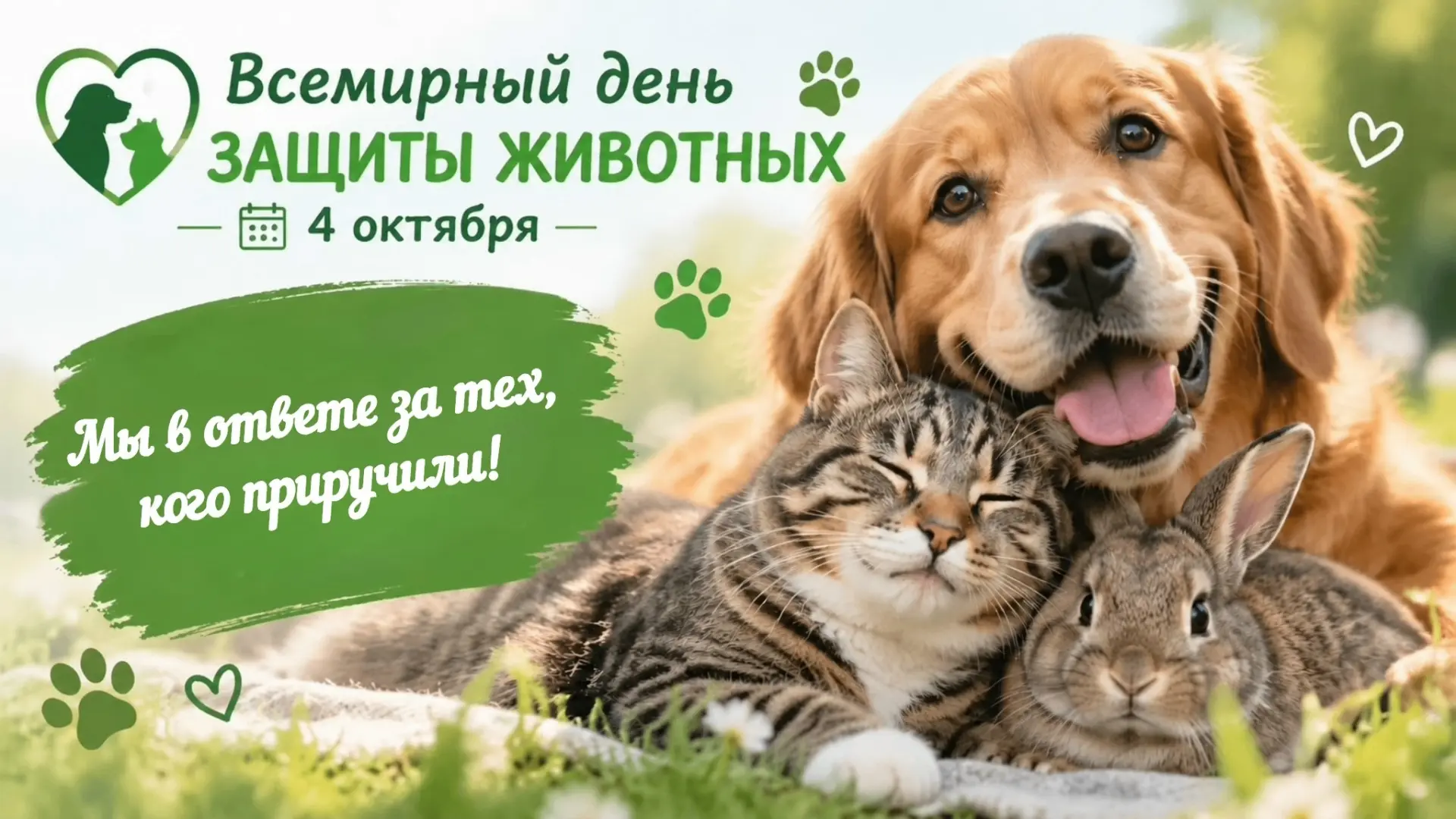 🐾 Сегодня, 4 октября, Всемирный день защиты животных!