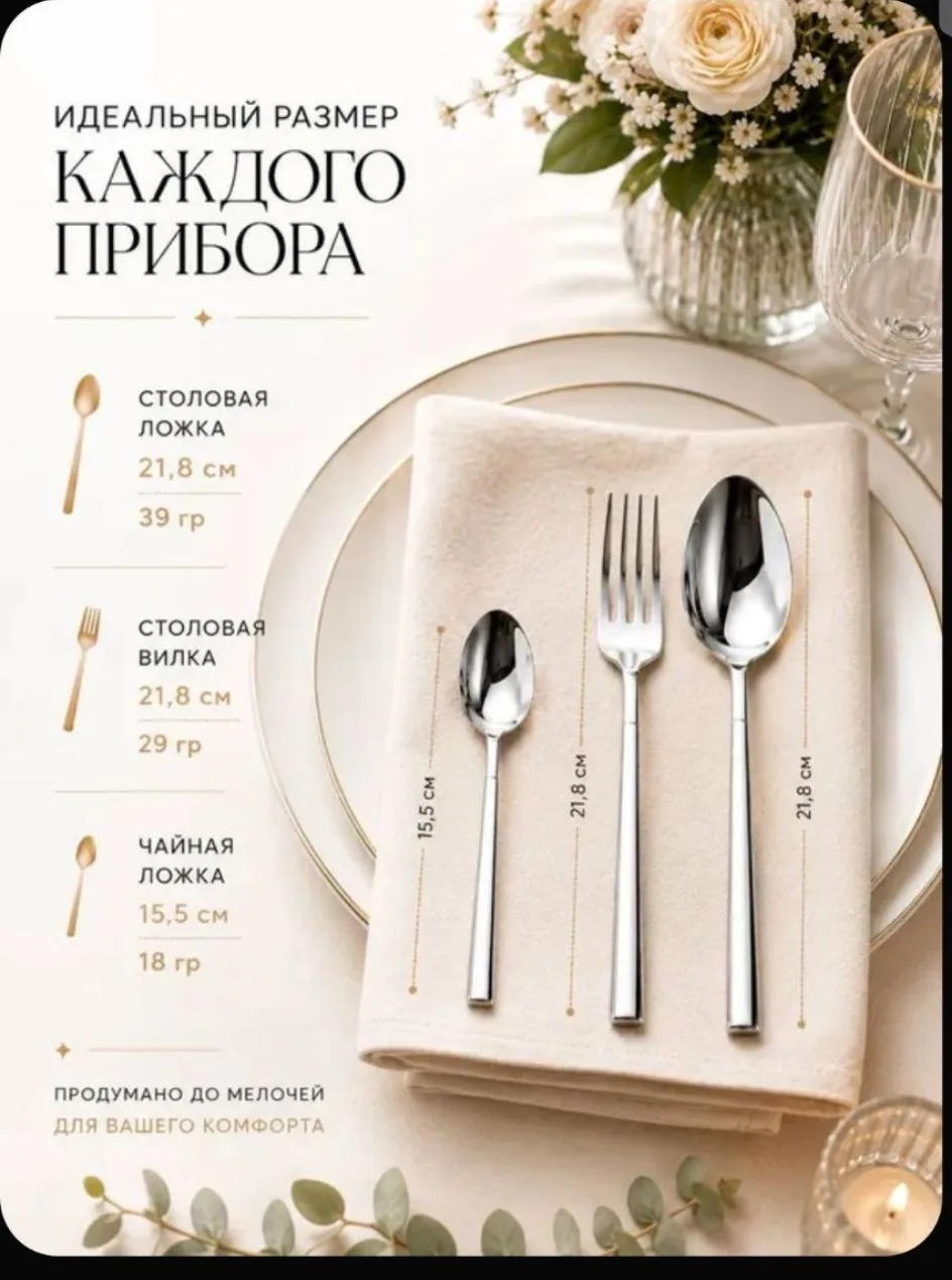 🍴 Набор столовых приборов BIZA STORE, 18 предм.
