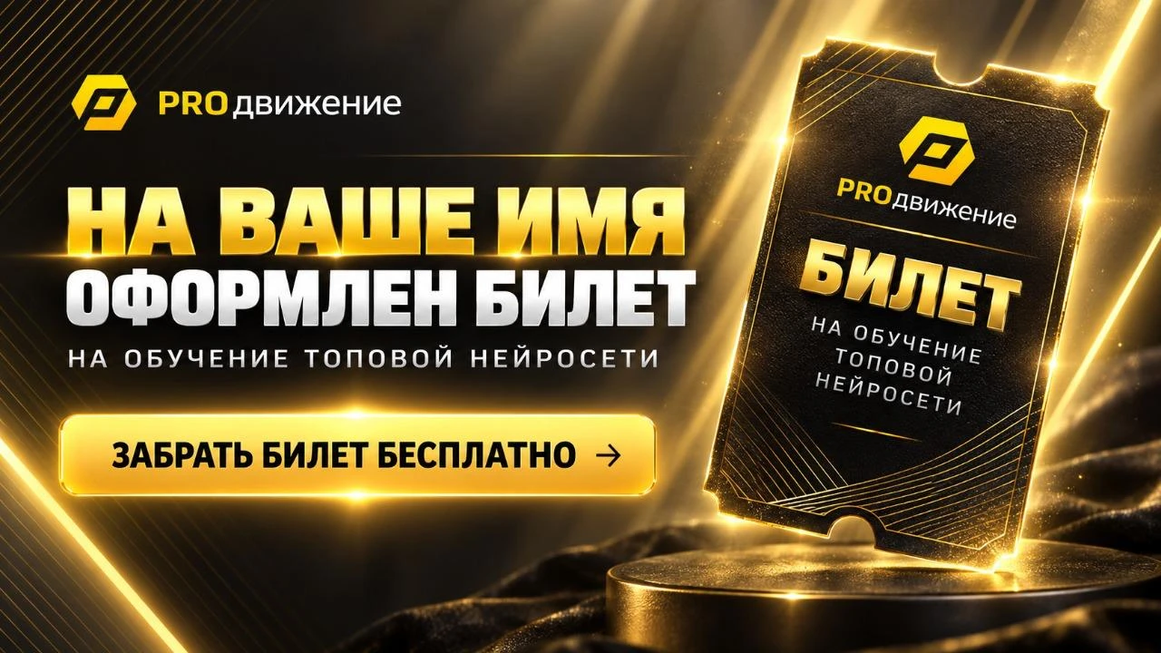 🎟 На ваше имя оформлен билет на обучение топовой нейросети. Заберите до конца дня