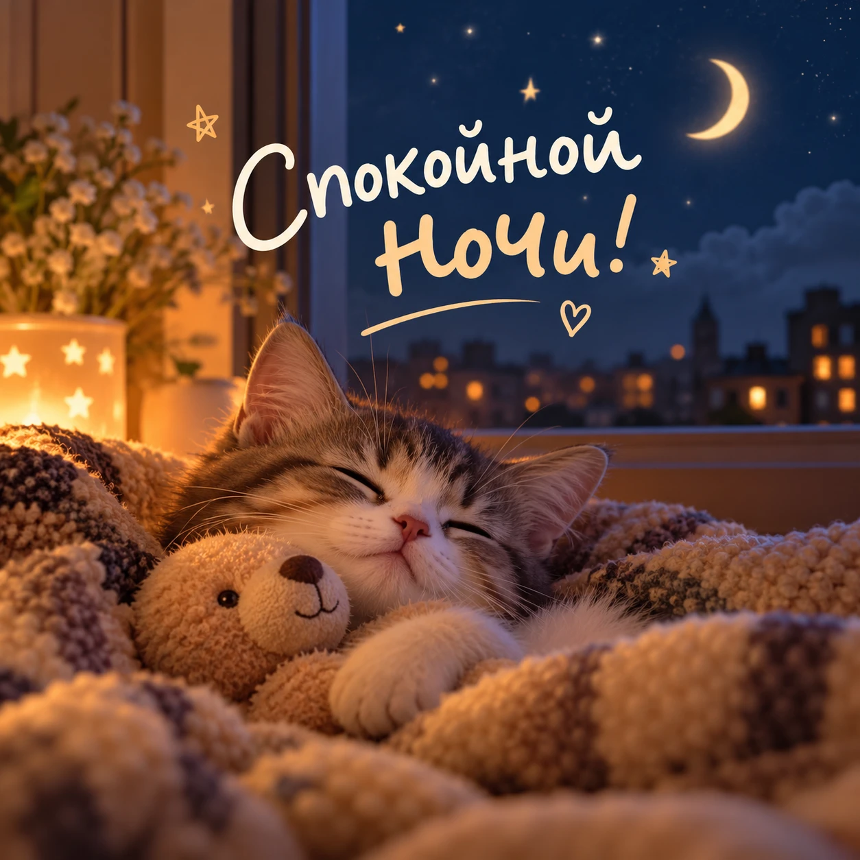 🌙 Спокойной ночи! Пусть сны будут добрыми, а утро подарит улыбку и хорошее настроение! ✨