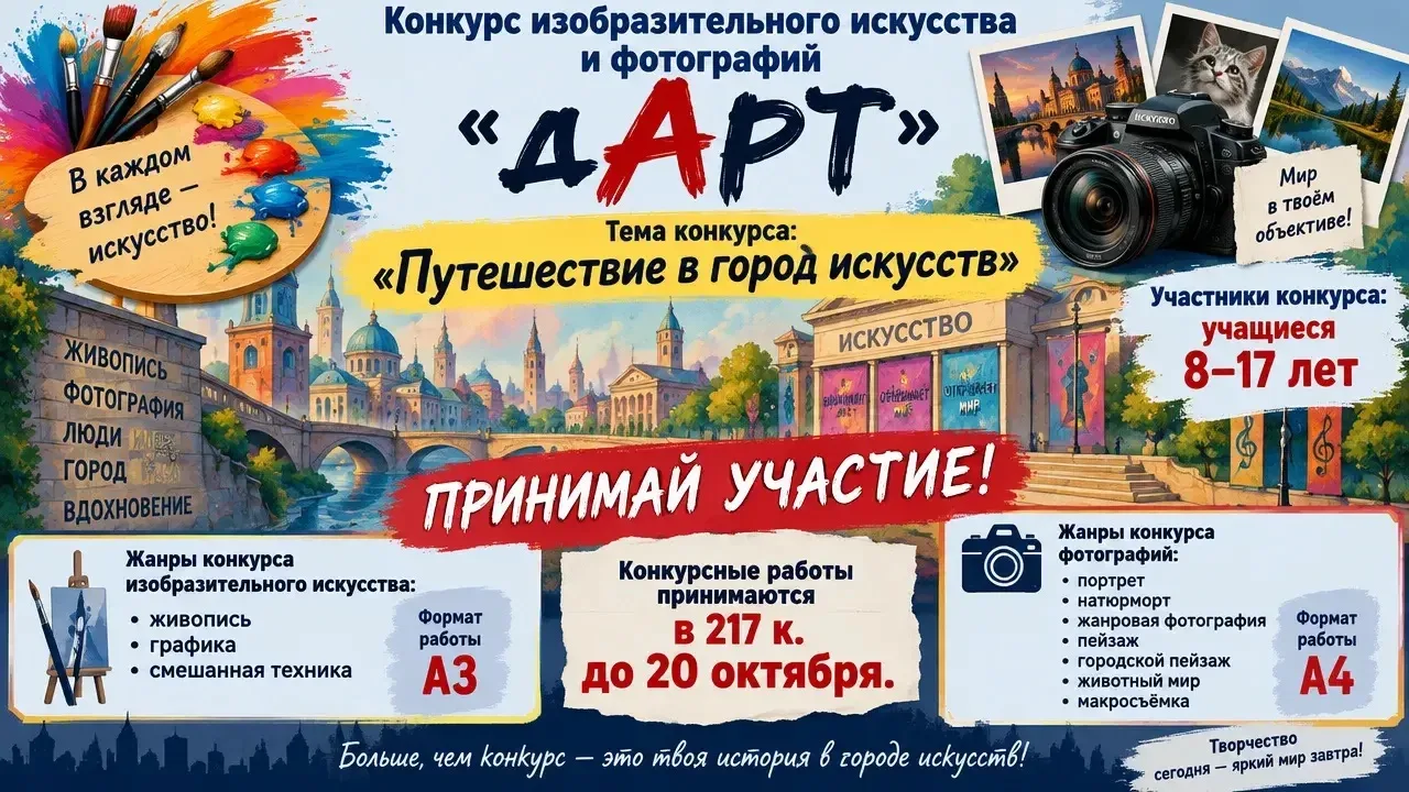 Конкурс «Д’Арт» ждёт твоих работ! 🔥