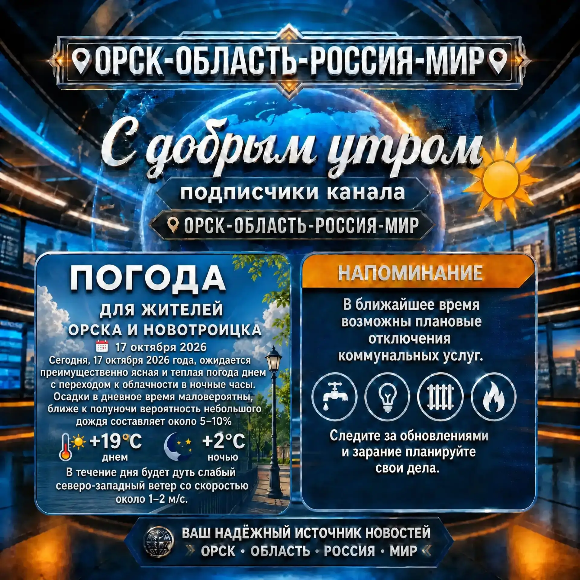 ☀️ Доброе утро, дорогие подписчики нашего канала 📌Орск-Область-Россия-Мир📌