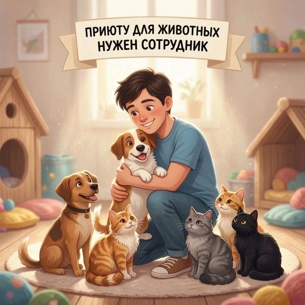 Приюту для животных «Помоги другу» требуется 💪 ОТВЕТСТВЕННЫЙ СОТРУДНИК!