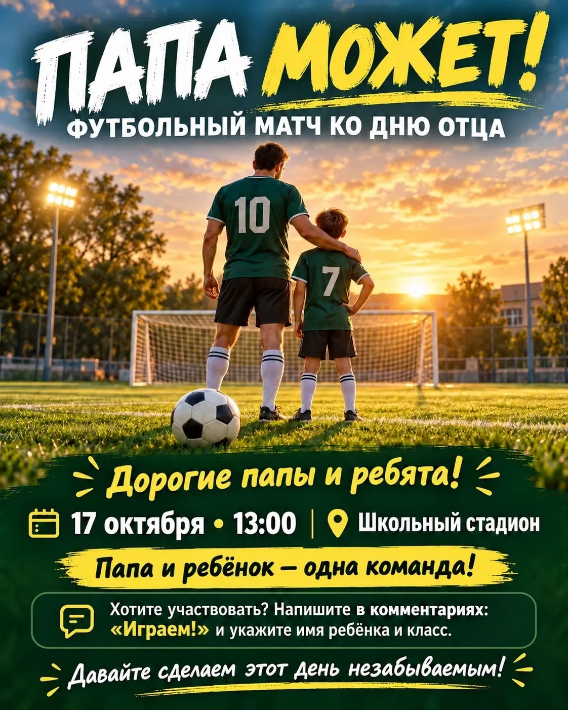 ⚽ «Папа может!» или футбольный матч в честь Дня Отца!