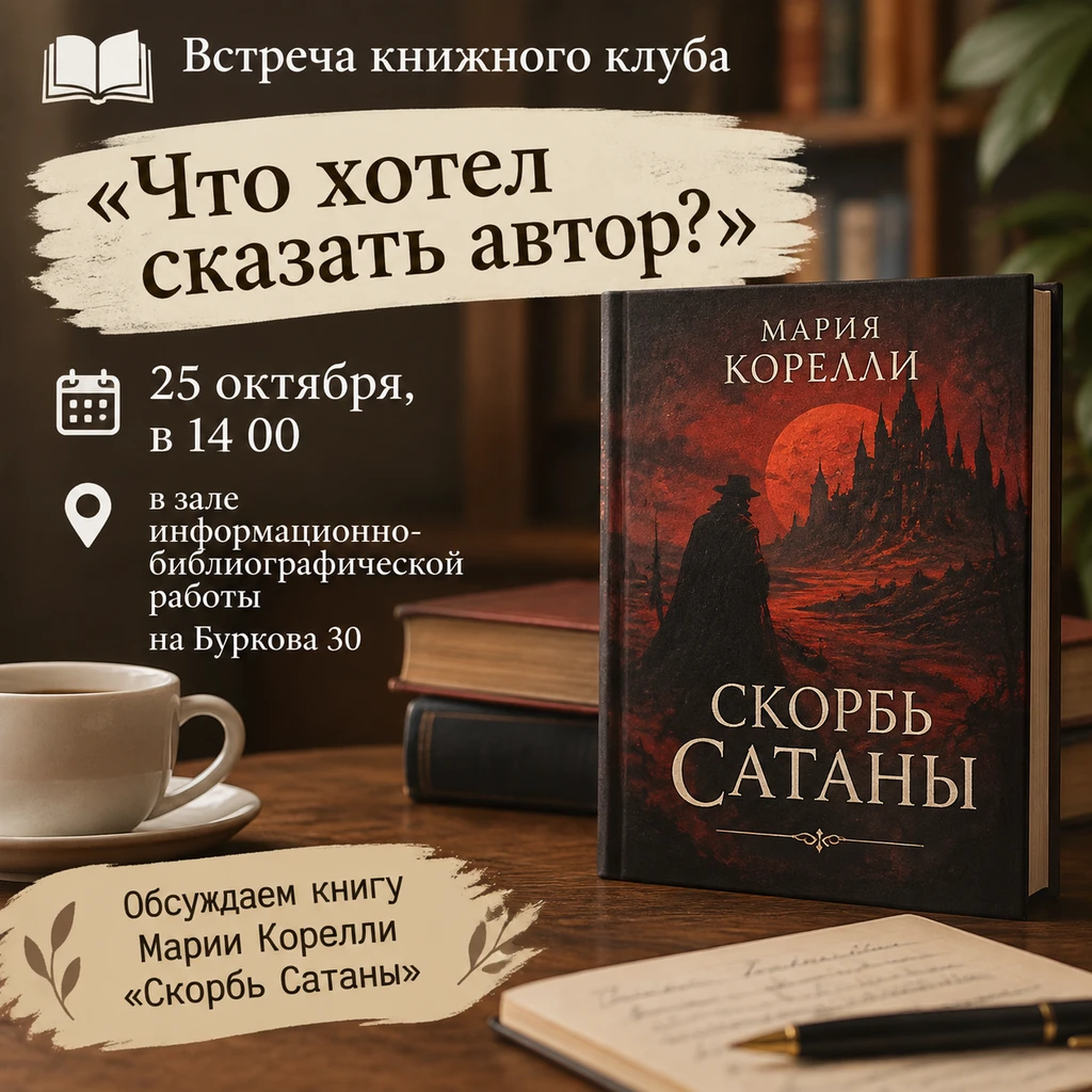 Книжный клуб «Что хотел сказать автор?» приглашает на встречу!