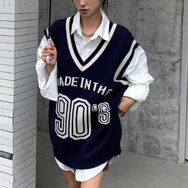 Жилетка(безрукавка) вязаная «90s»