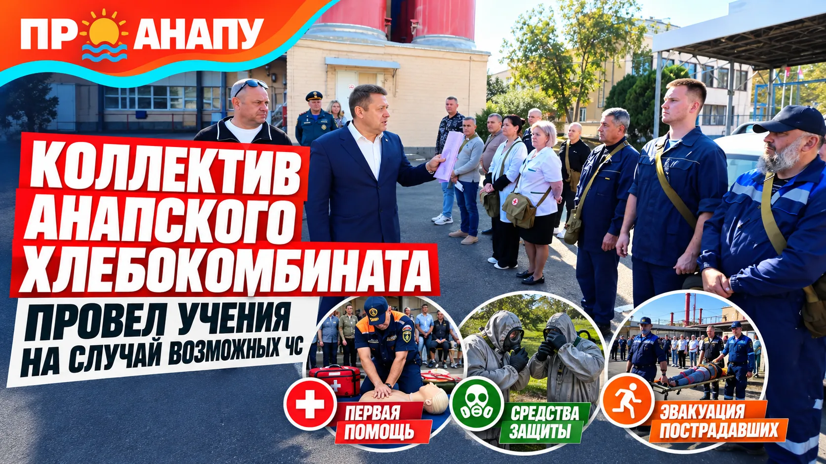 На Анапском хлебокомбинате отработали действия на случай чрезвычайных ситуаций