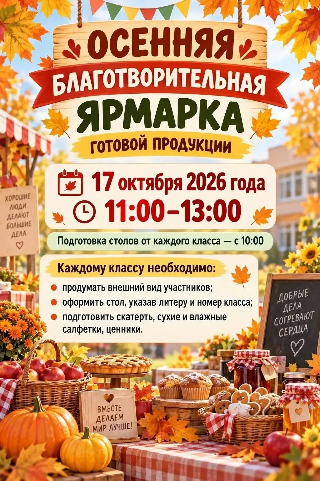 🍂 Приглашаем всех на благотворительную ярмарку, все вырученные средства будут переданы...
