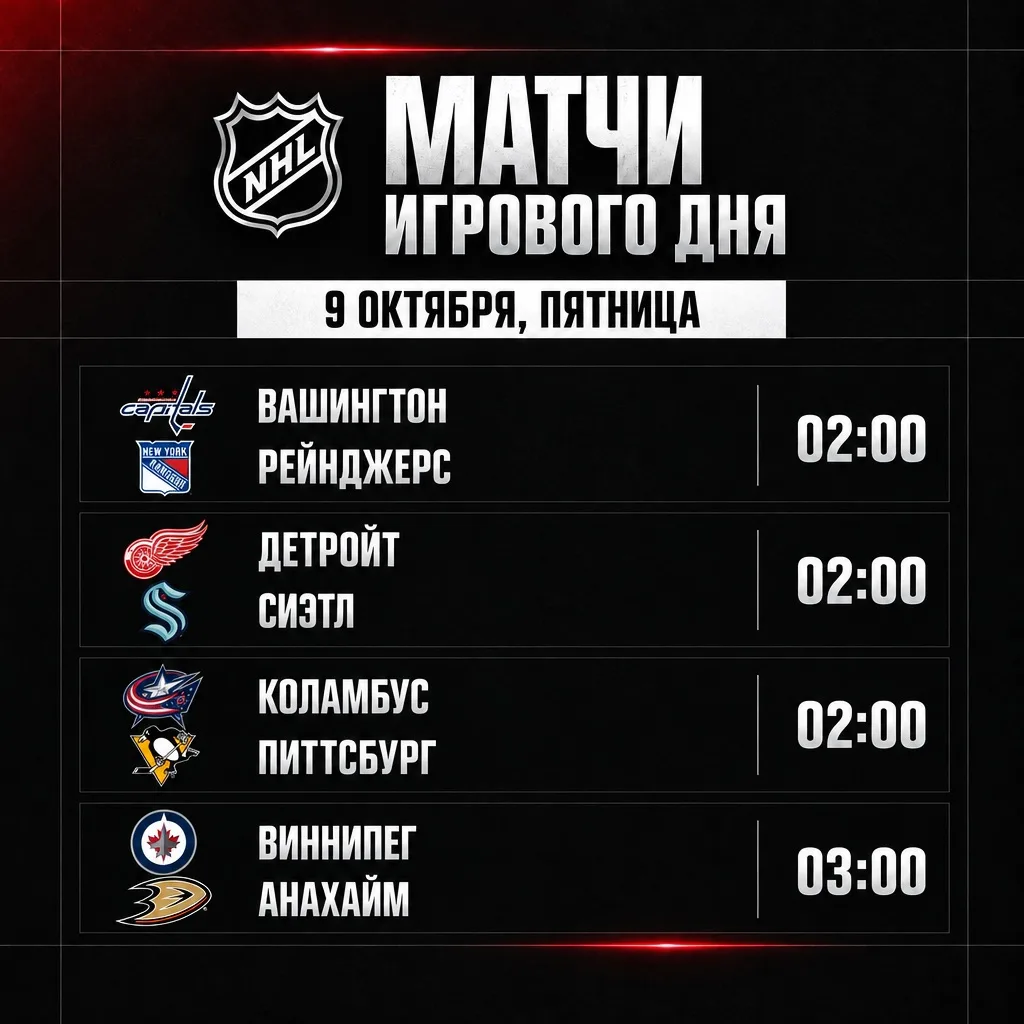 Расписание игрового дня.